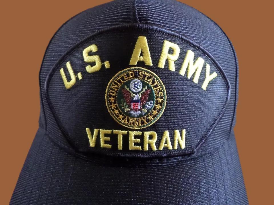 U.S MILITARY ARMY VETERAN HAT U.S MILITARY OFFICIAL BALL CAP U.S.A MADE