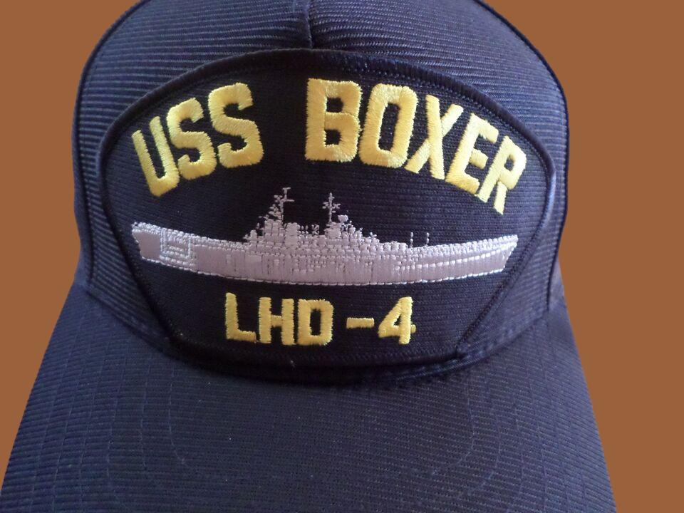 USS BOXER LHD-4 NAVY SHIP HAT U.S MILITARY OFFICIAL BALL CAP U.S.A MADE