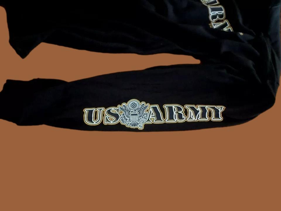 U.S MILITARY ARMY LONG SLEEVE SHIRT, BLACK INK DESIGN U.S.A MADE 100% COTTON