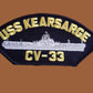 USS KEARSARGE CV-33 U.S. NAVY SHIP HAT PATCH CARRIER USA MADE HEAT TRANSFER