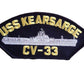 USS KEARSARGE CV-33 U.S. NAVY SHIP HAT PATCH CARRIER USA MADE HEAT TRANSFER