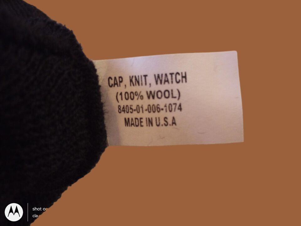 NEW GENUINE MILITARY WATCH CAP VINTAGE NAVY ISSUE BLACK 2 PLY WOOL