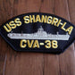 USS SHANGRI- LA CVA-38 U.S NAVY SHIP HAT PATCH CARRIER U.S.A MADE HEAT TRANSFER