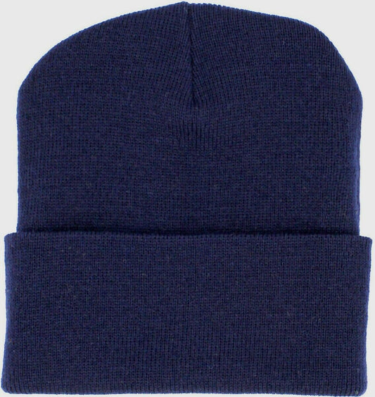 NAVY BLUE BEANIE WATCH CAP COLD WEATHER KNIT HAT USA MADE