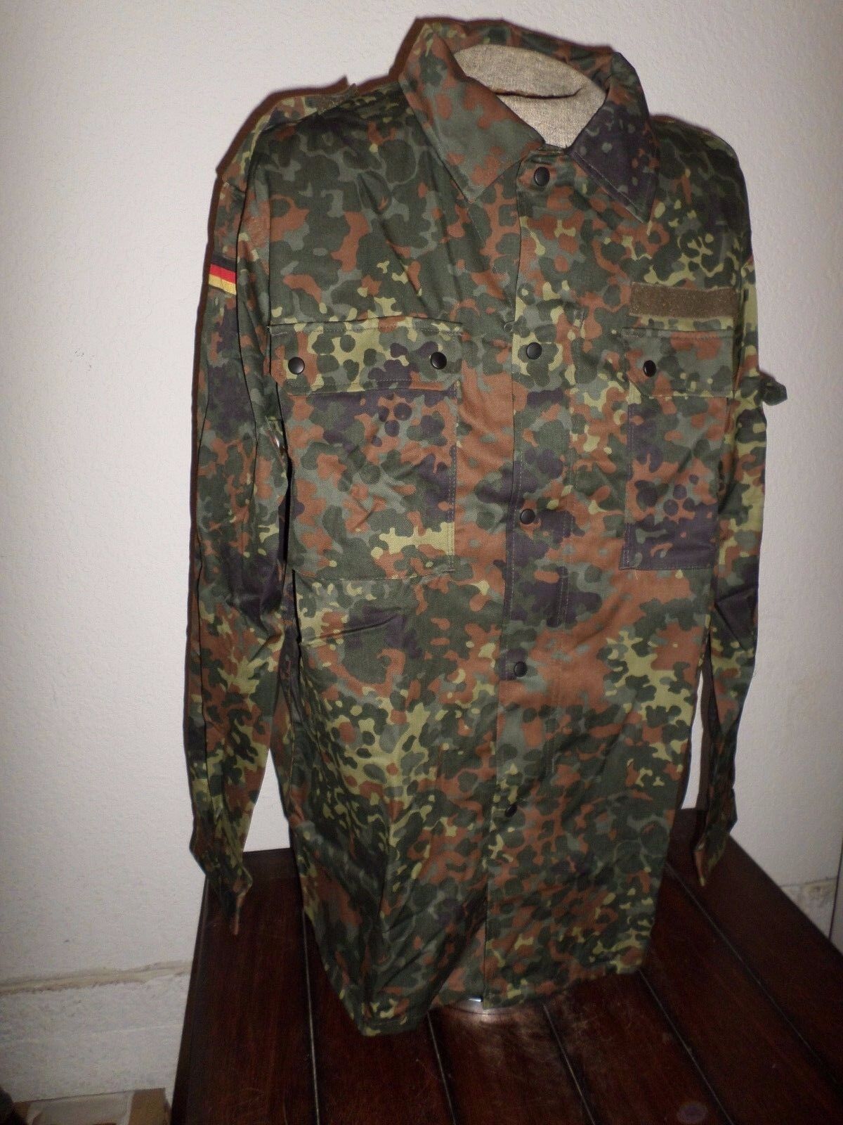 NEW GERMAN ARMY ISSUE FLECKTARN FLECK CAMOUFLAGE SHIRT/JACKET SIZE 44" LARGE