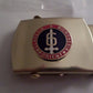 U.S MILITARY BLACK WEB BELT WITH 6th MARINE CORPS BRASS BUCKLE U.S.A MADE
