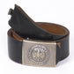 POST WAR WEST GERMAN ARMY BW LEATHER BELT + BUCKLE SIZE LARGE 110CM 42" INCHES