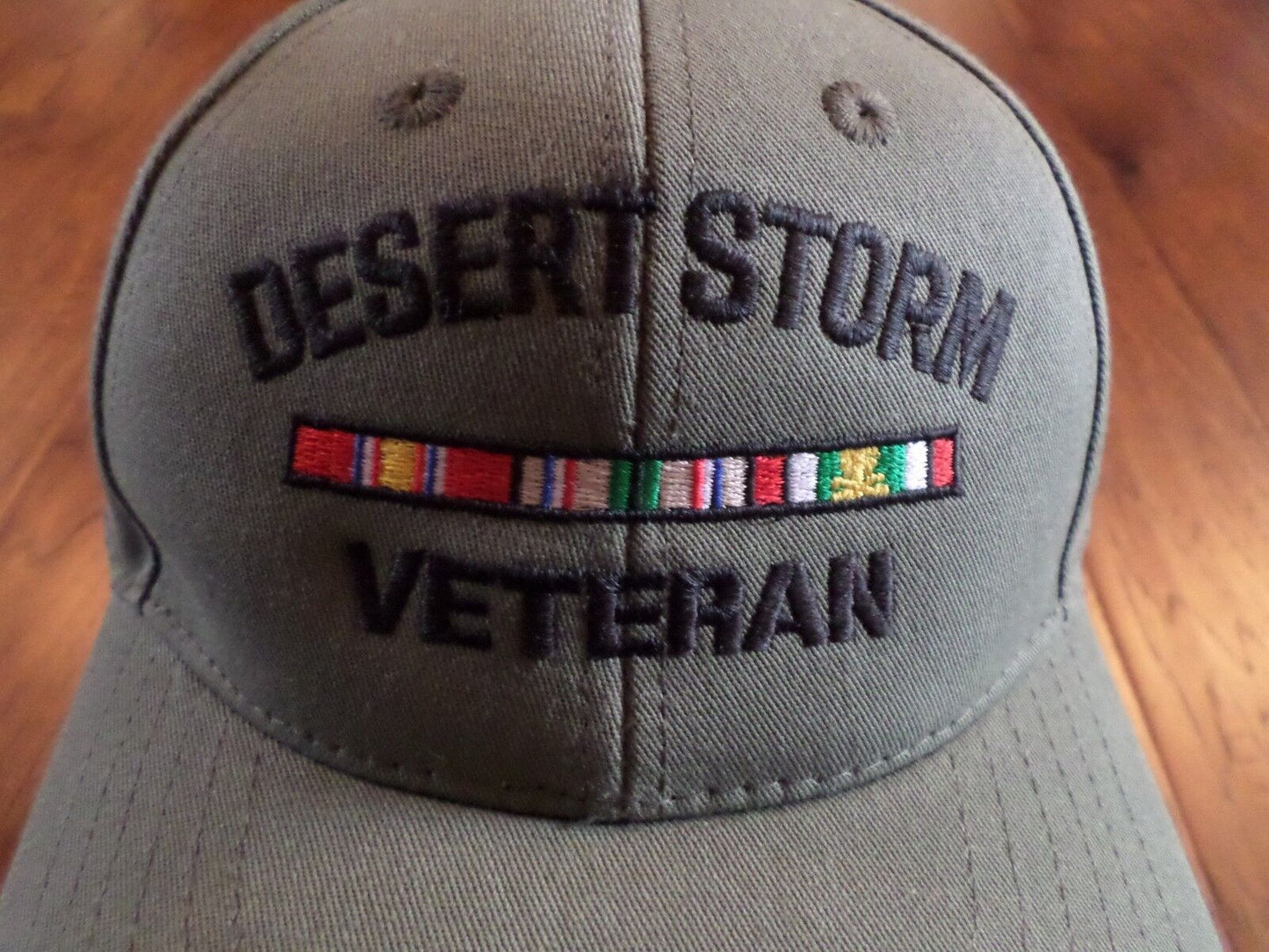 U.S MILITARY DESERT STORM VETERAN HAT MILITARY OFFICIAL CAP OD GREEN USA MADE