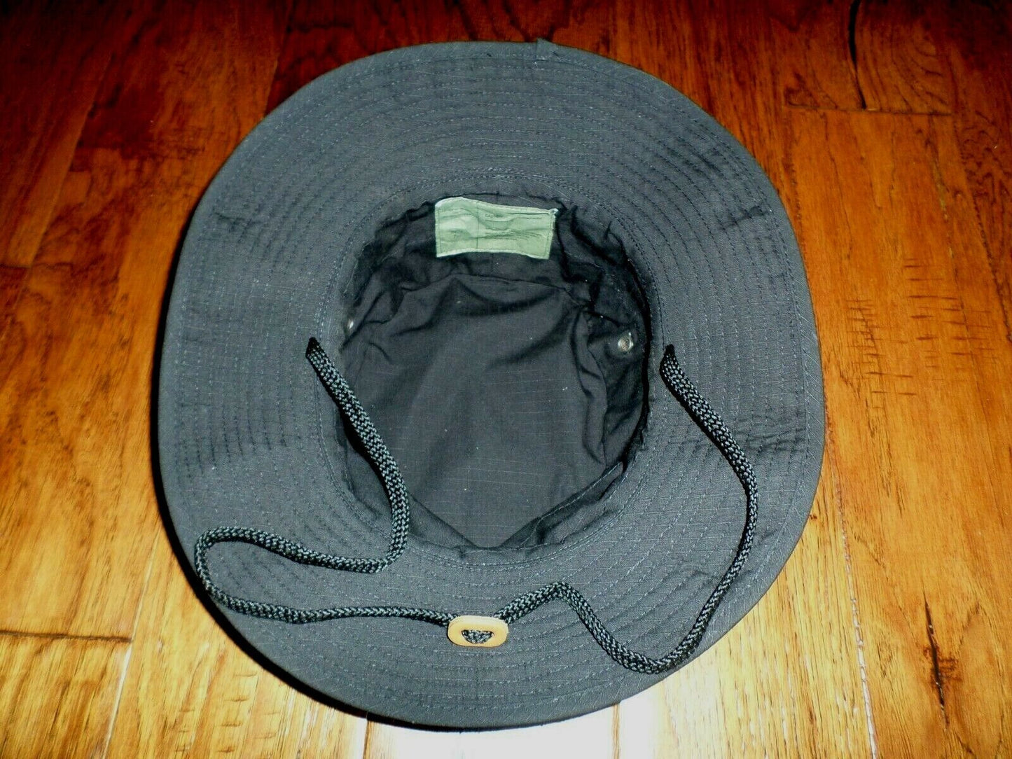 BLACK TACTICAL WIDE BRIM BOONIE HAT 100% RIPSTOP TYPE II HOT WEATHER