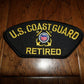 U.S COAST GUARD RETIRED HAT PATCH HEAT TRANSFER 5 1/4" X 2 3/4" INCHES