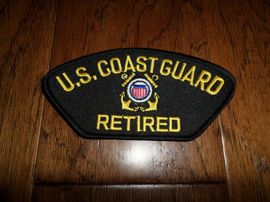 U.S COAST GUARD RETIRED HAT PATCH HEAT TRANSFER 5 1/4" X 2 3/4" INCHES