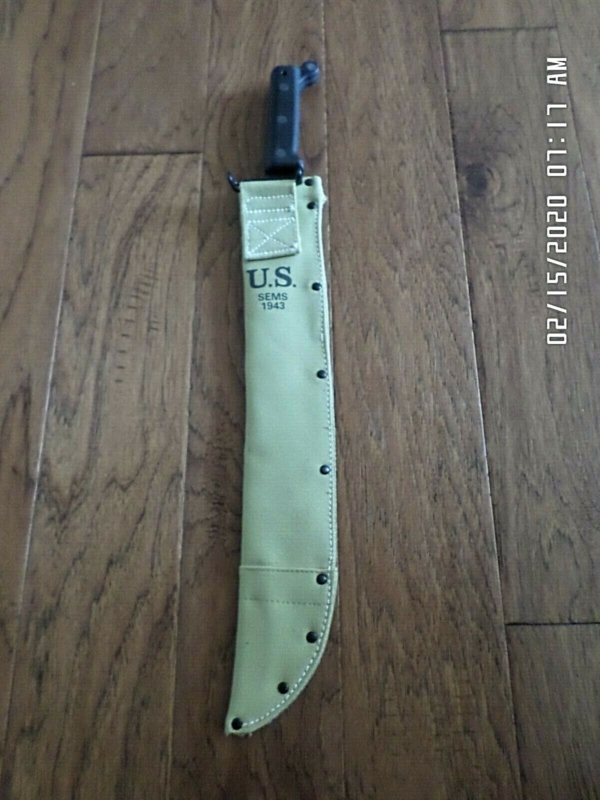 WWII REPRODUCTION MACHETE AND SHEATH U.S MILITARY M-1942 ARMY MARINE CORPS