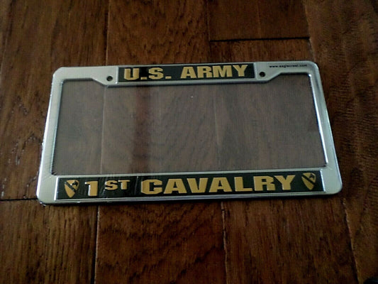 U.S  ARMY 1st CAVALRY METAL LICENSE PLATE FRAME 3D RAISED LETTERS U.S.A MADE