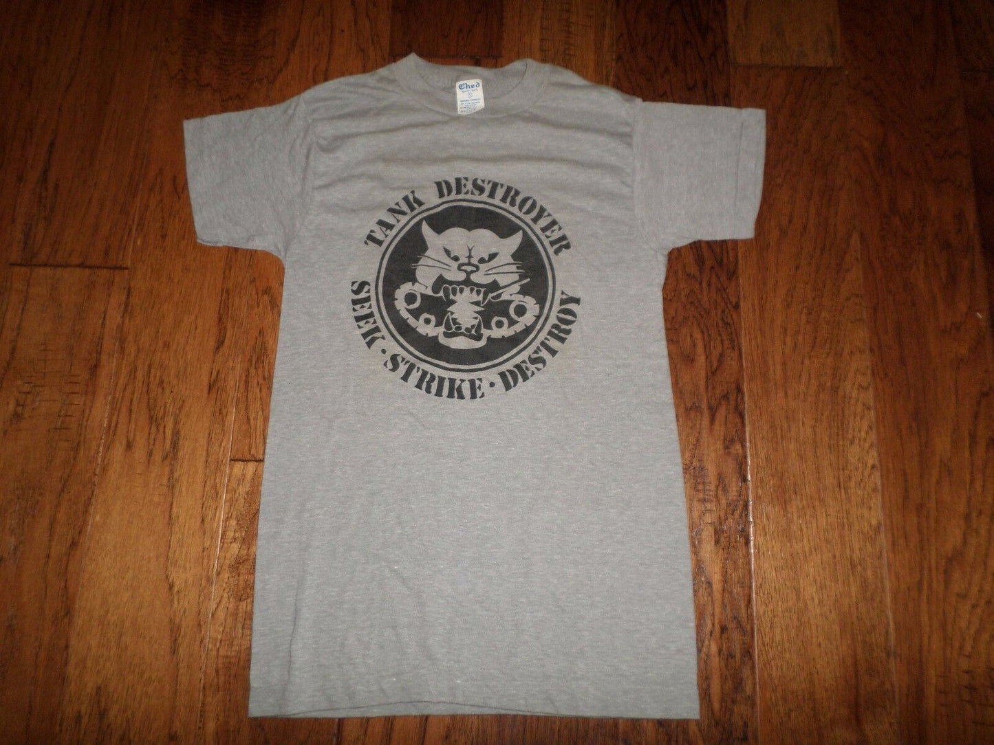 VINTAGE MILITARY TANK DESTROYER T- SHIRT MADE IN THE U.S.A BY T CHED SIZE SMALL