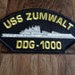 U.S NAVY SHIP HAT PATCH USS ZUMWALT DDG-1000 SHIP PATCH HEAT TRANSFER