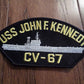 U.S NAVY SHIP HAT PATCH. USS JOHN F. KENNEDY CV-67 CARRIE USA MADE HEAT TRANSFER