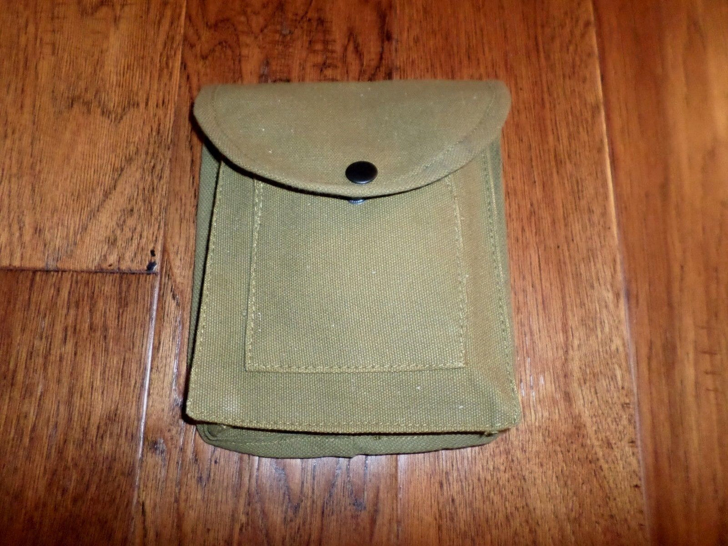 UTILITY BELT POUCH  OD GREEN COTTON CANVAS SNAP CLOSURE 7X6X2