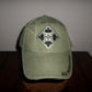 U.S ARMY 4TH INFANTRY DIVISION HAT MILITARY BASEBALL CAP OD GREEN STONE WASHED