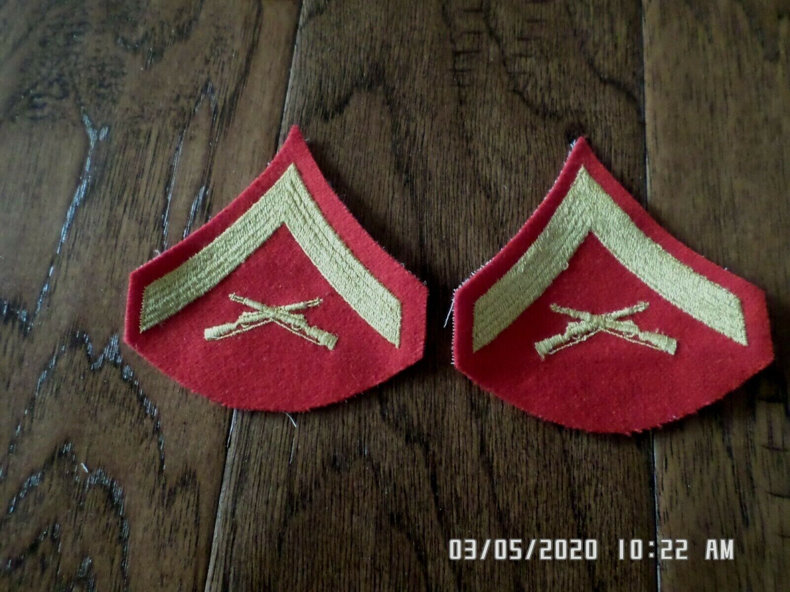MARINE CORPS LANCE CORPORAL SHOULDER PATCHES DRESS BLUES UNIFORM CHEVR ...