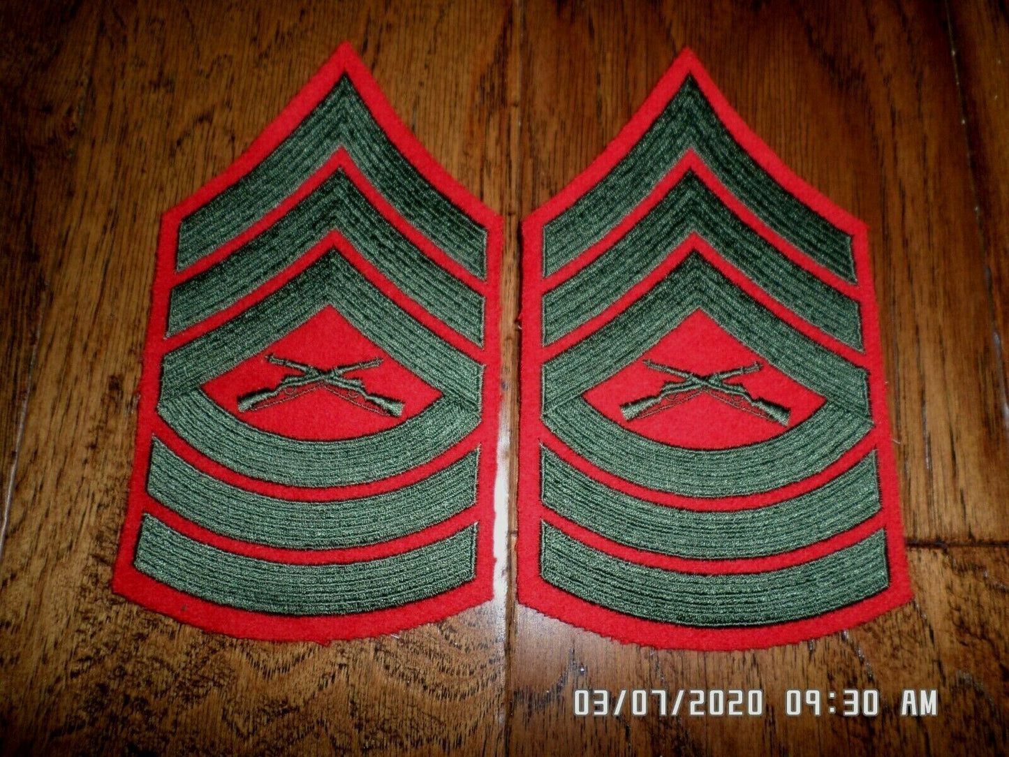 MARINE CORPS MASTER SERGEANT SHOULDER PATCHES SERVICE DRESS UNIFORM CHEVRON