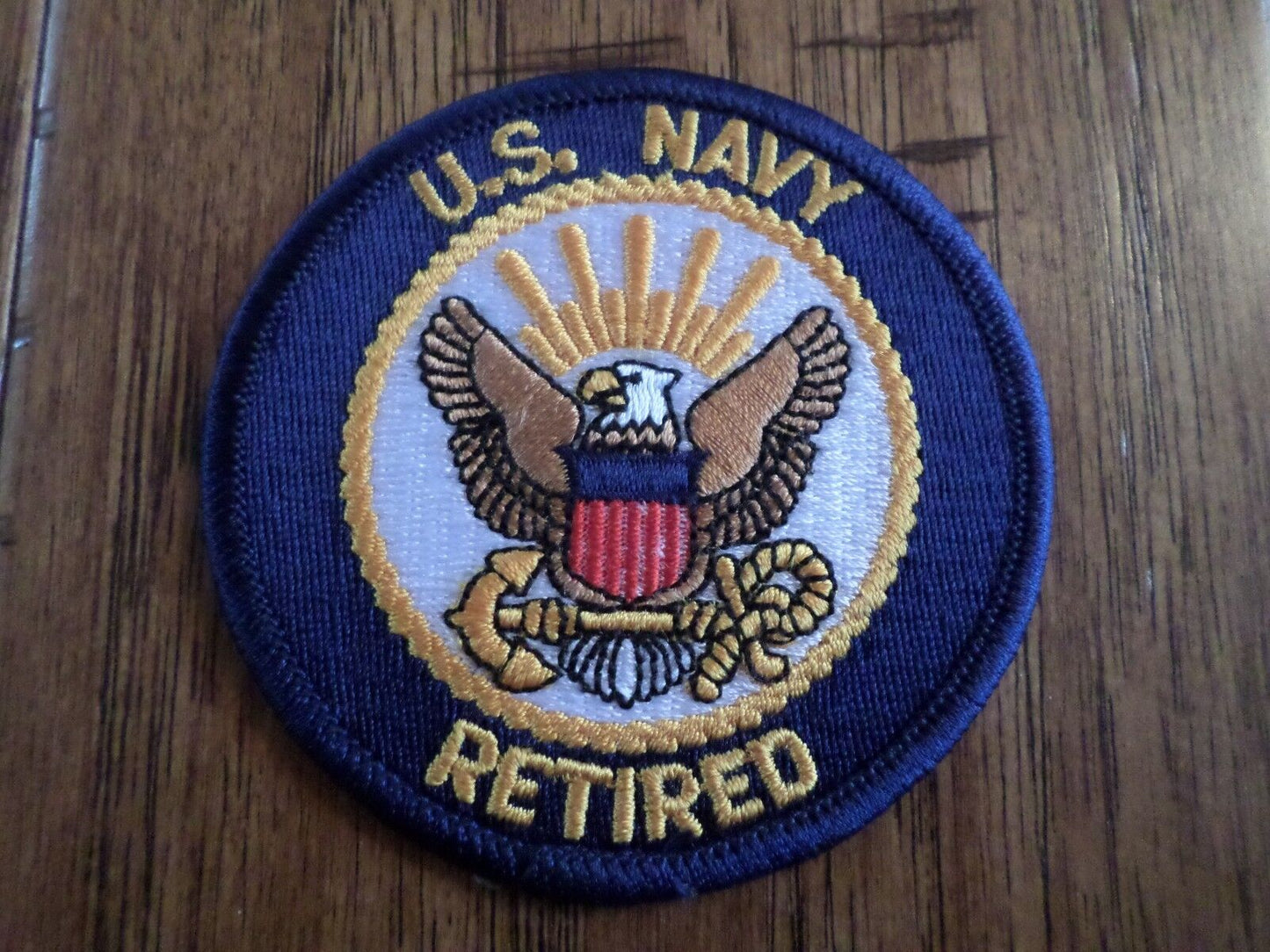 U.S MILITARY NAVY RETIRED PATCH UNITED STATES NAVY 3" X 3" ROUND HAT OR JACKET