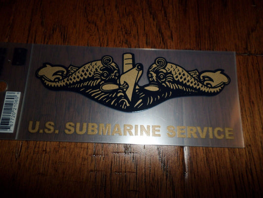 U.S MILITARY NAVY GOLD OFFICERS SUBMARINE WINDOW DECAL STICKER 5.5" X 3" INCHES