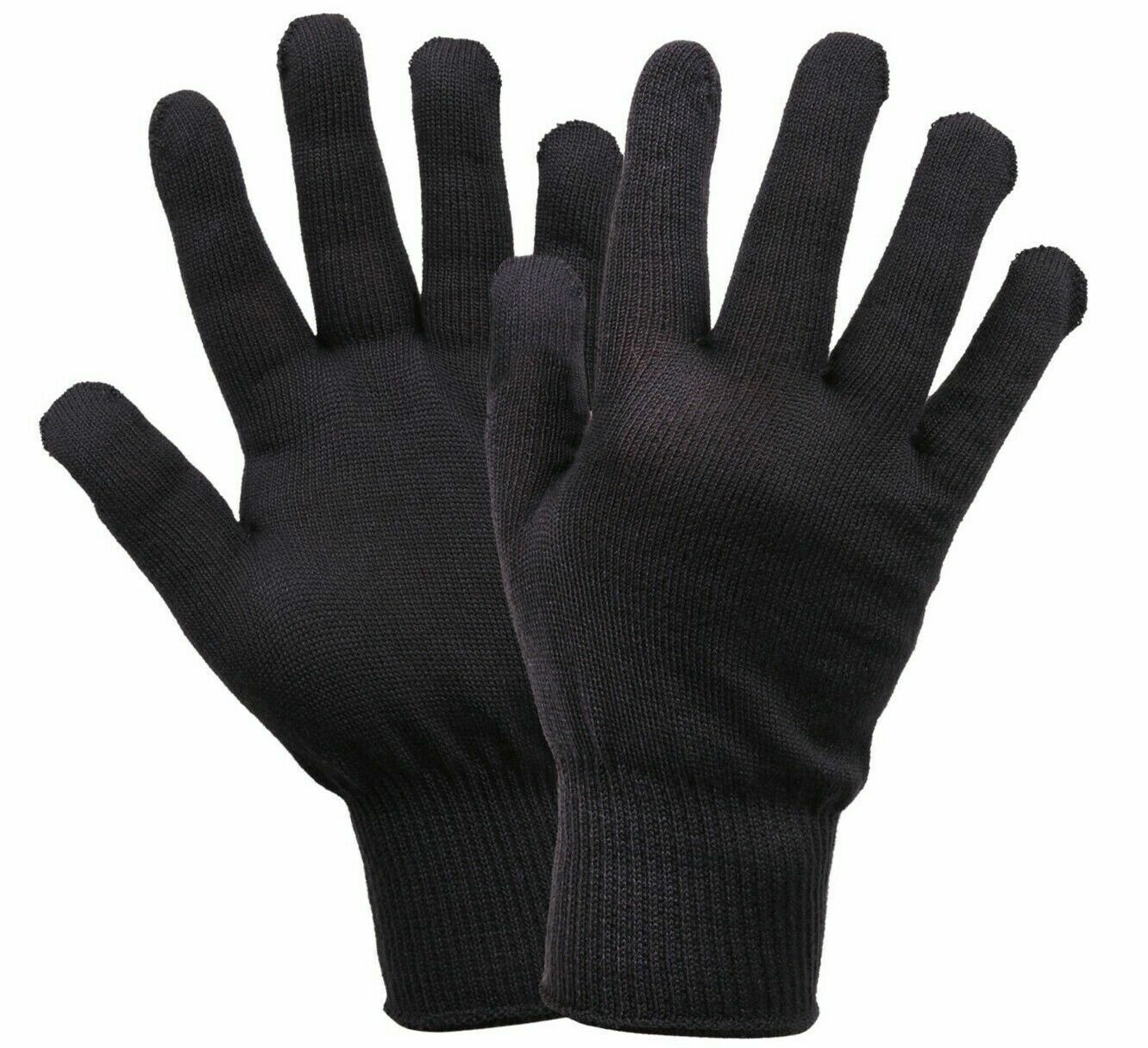 MILITARY ISSUE BLACK POLYPROPYLENE GLOVE INSERTS X-LARGE ECW MADE IN T ...