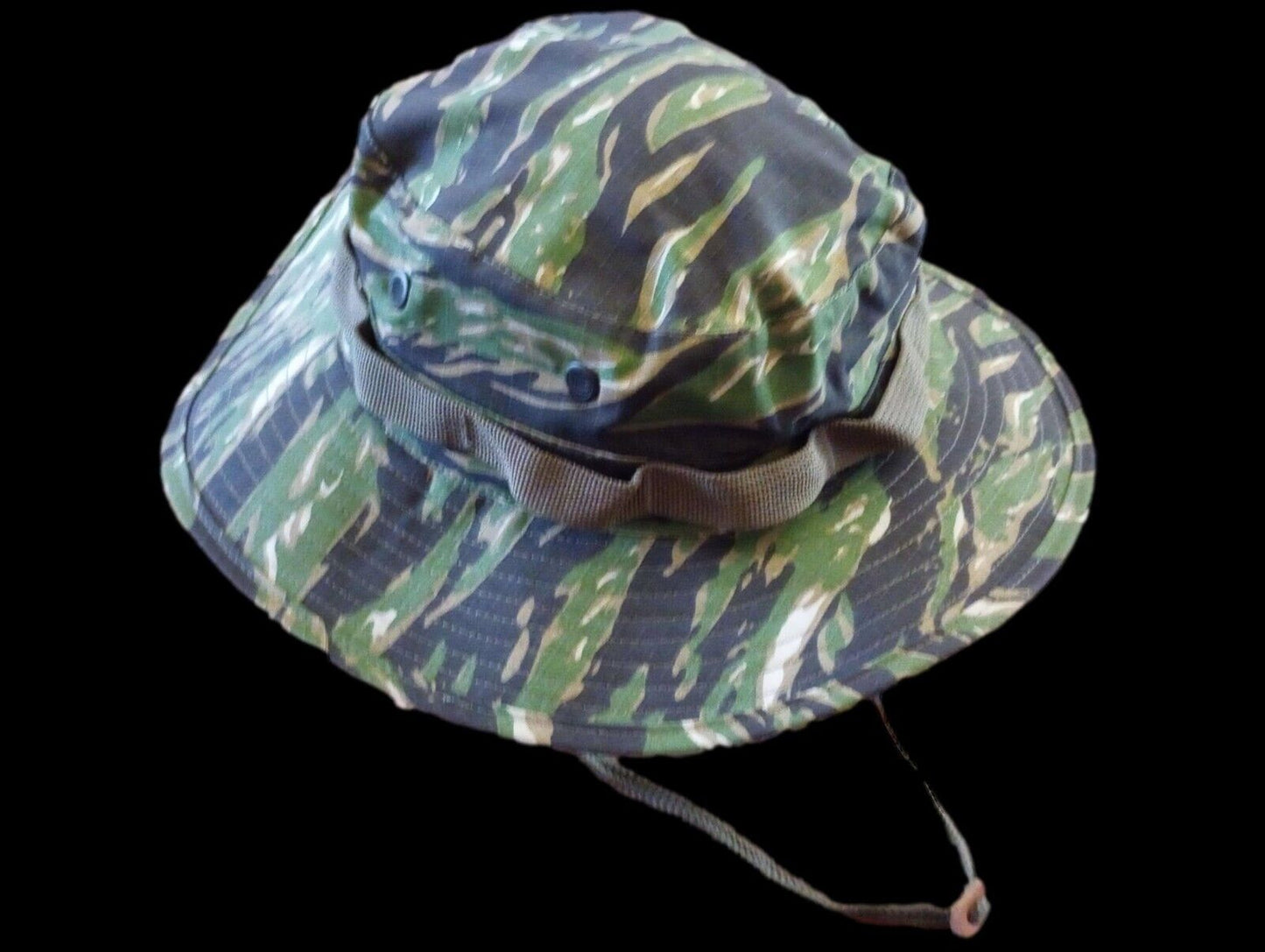 U.S MILITARY STYLE BOONIE HAT TIGER STRIPE CAMOUFLAGE VIETNAM REPRODUCTION 7 1/2