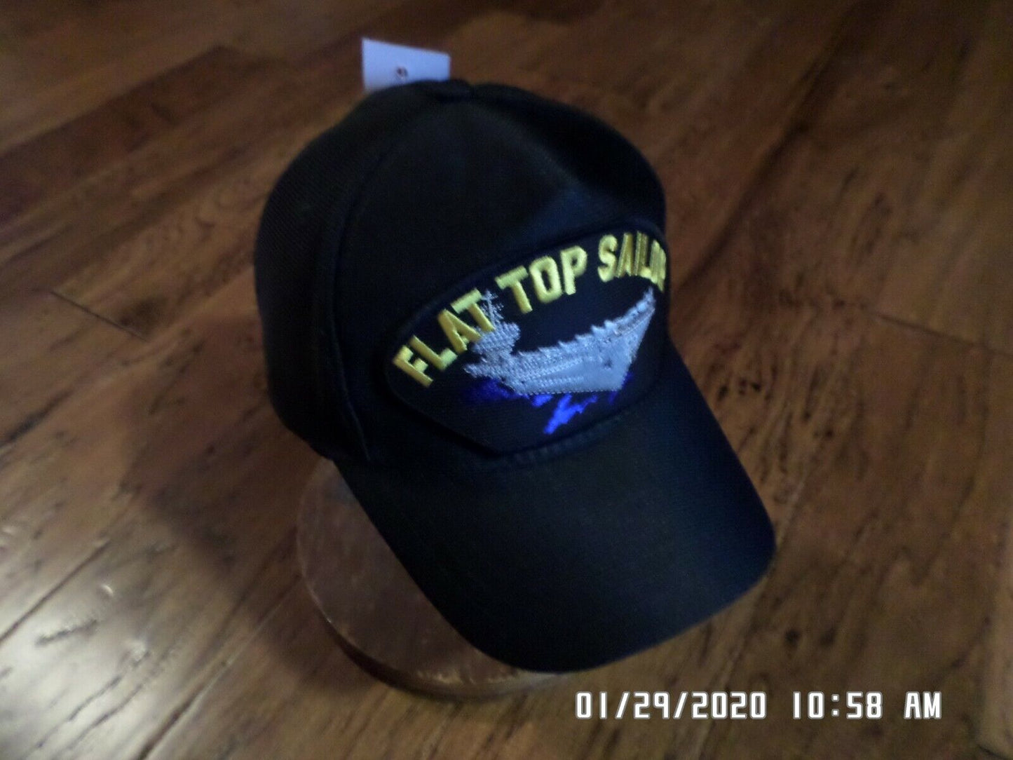 FLAT TOP SAILOR NAVY SHIP HAT U.S MILITARY OFFICIAL BALL CAP U.S.A MADE