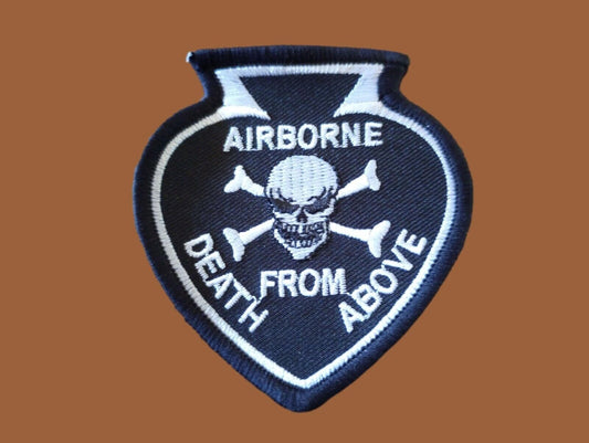 AIRBORNE DEATH FROM ABOVE EMBROIDERED PATCH 2-3/4" X 3"