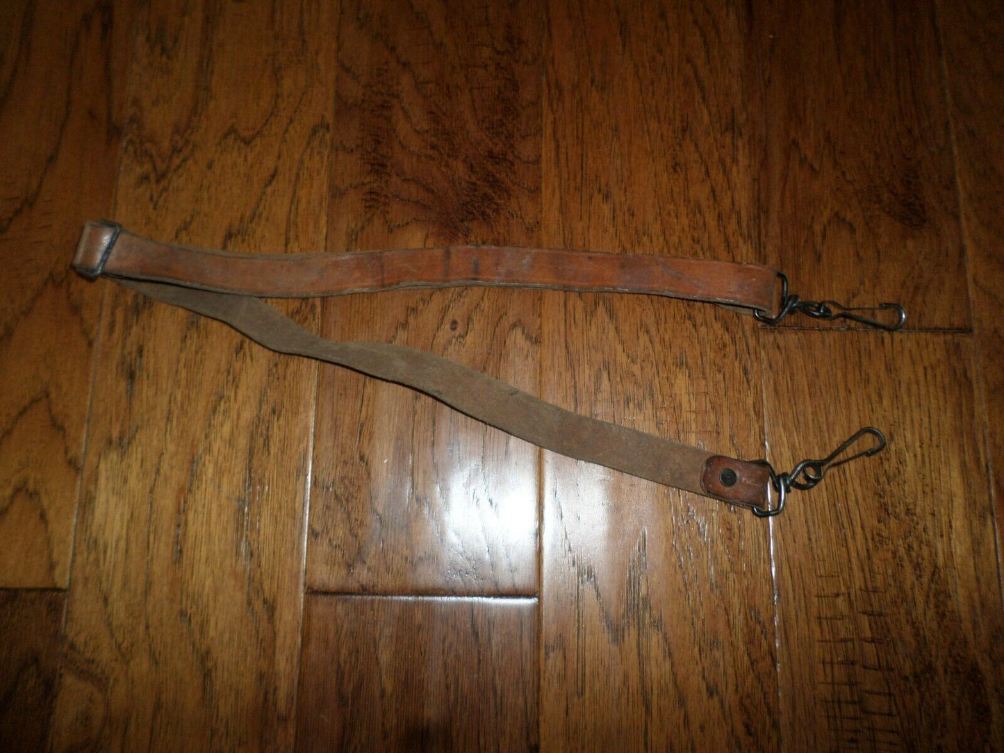 GENUINE FRENCH MILITARY MAT BROWN LEATHER RIFLE SLING ARMY MAS RIFLE 49 & 49/54