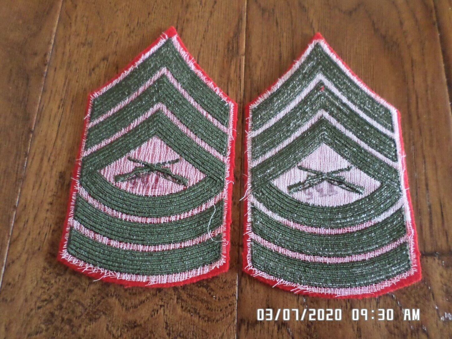 MARINE CORPS MASTER SERGEANT SHOULDER PATCHES SERVICE DRESS UNIFORM CHEVRON