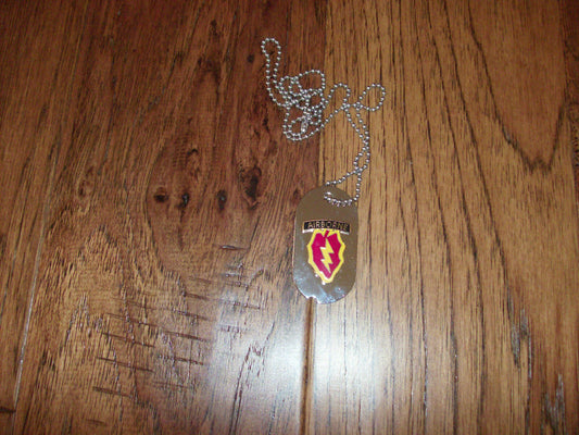 25th AIRBORNE DIVISION MILITARY DOG TAG WITH CHAIN