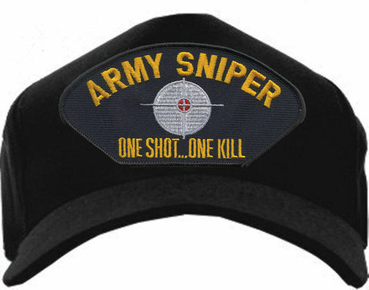 U.S ARMY SNIPER HAT ONE SHOT ONE KILL OFFICIAL U.S BALL CAP U.S.A MADE