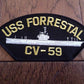 USS FORRESTAL CV-59 U.S NAVY SHIP HAT PATCH  NAVY CARRIER USA MADE HEAT TRANSFER