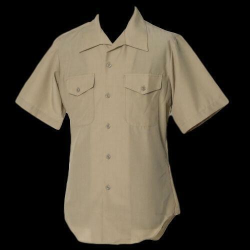 NEW U.S MILITARY NAVY MARINE CORPS SHORT SLEEVE KHAKI DRESS SHIRT 15 1/2 US MADE