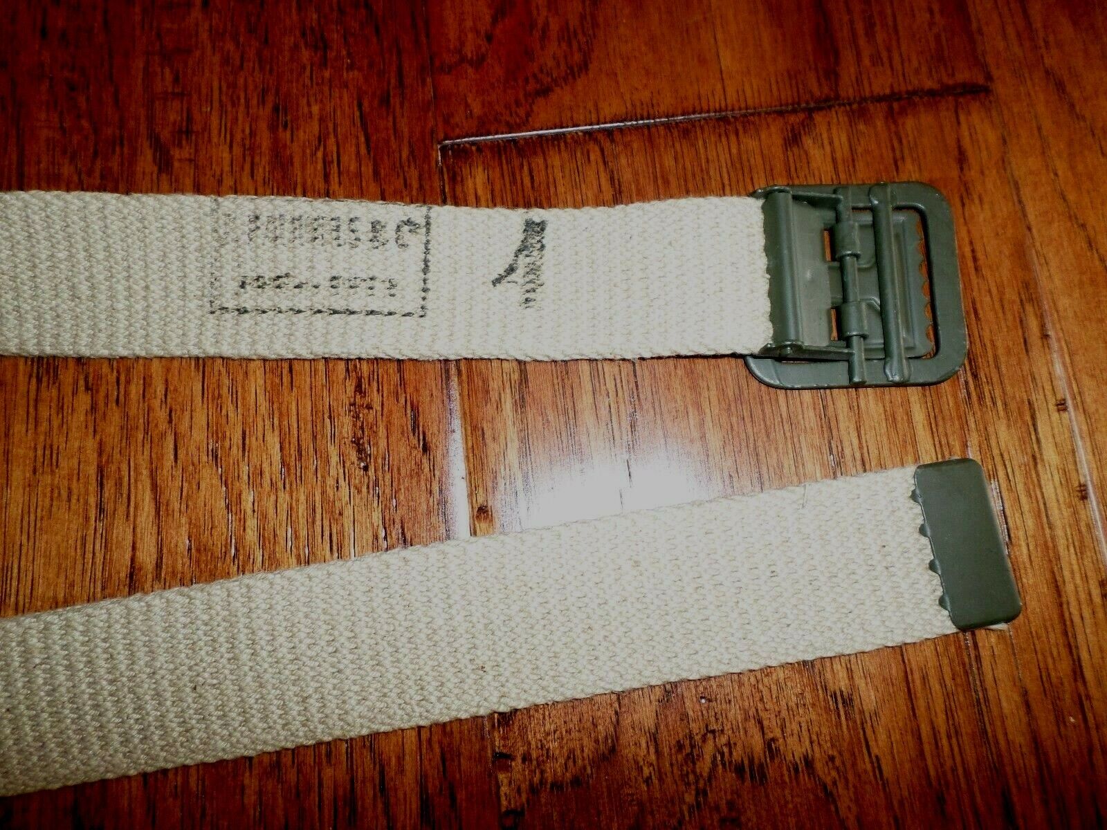 Web Belt, Khaki with solid face brass buckle, WWII US Army Officer