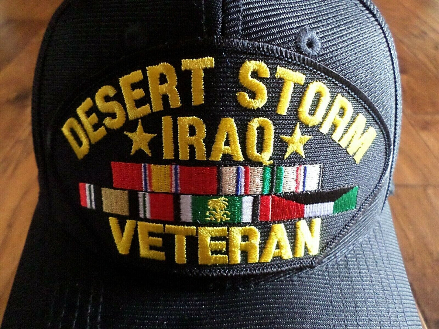 MILITARY DESERT STORM IRAQ VETERAN HAT U.S MILITARY OFFICIAL BALL CAP U.S.A MADE