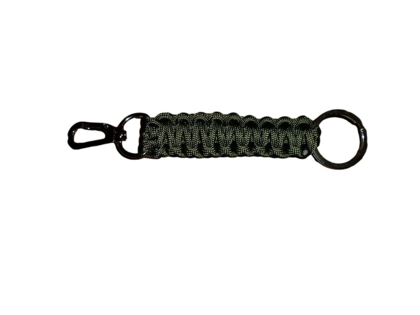 OD GREEN OR BLACK PARACORD KEY CHAINS  WITH SPLIT RING AND BELT OR BAG CLASP