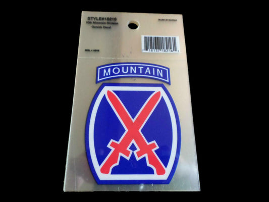 U.S ARMY MILITARY 10TH MOUNTAIN WINDOW DECAL BUMPER STICKER.