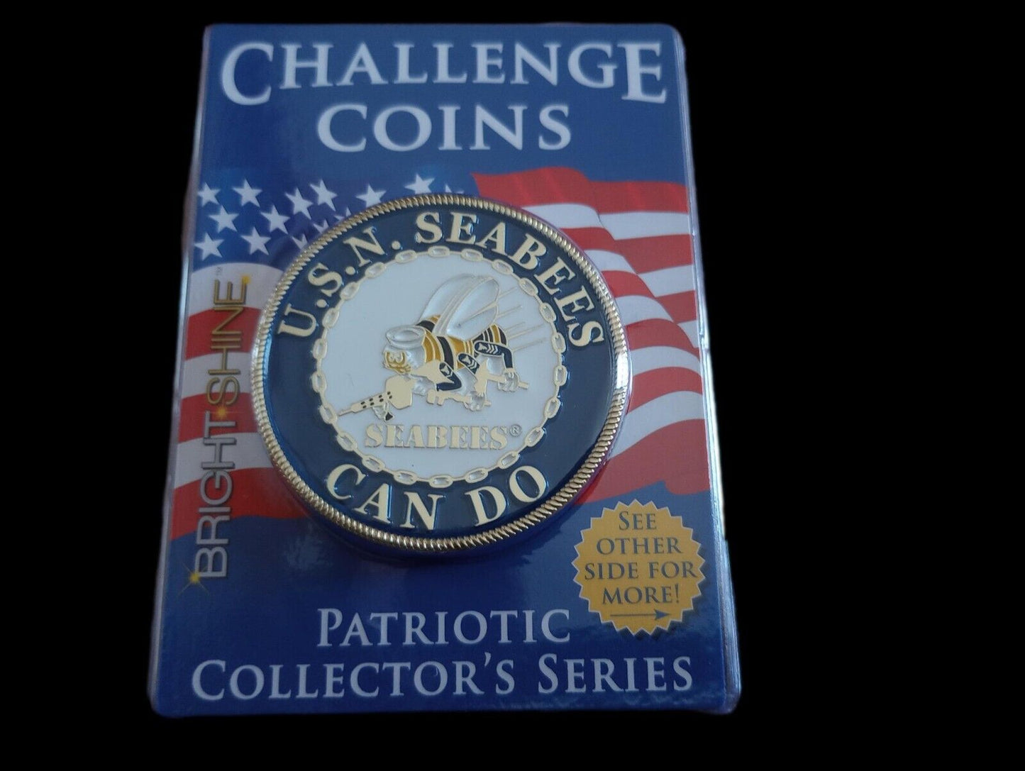 UNITED STATES MILITARY NAVY SEABEES CAN DO CHALLENGE COIN NEW IN PACKAGE