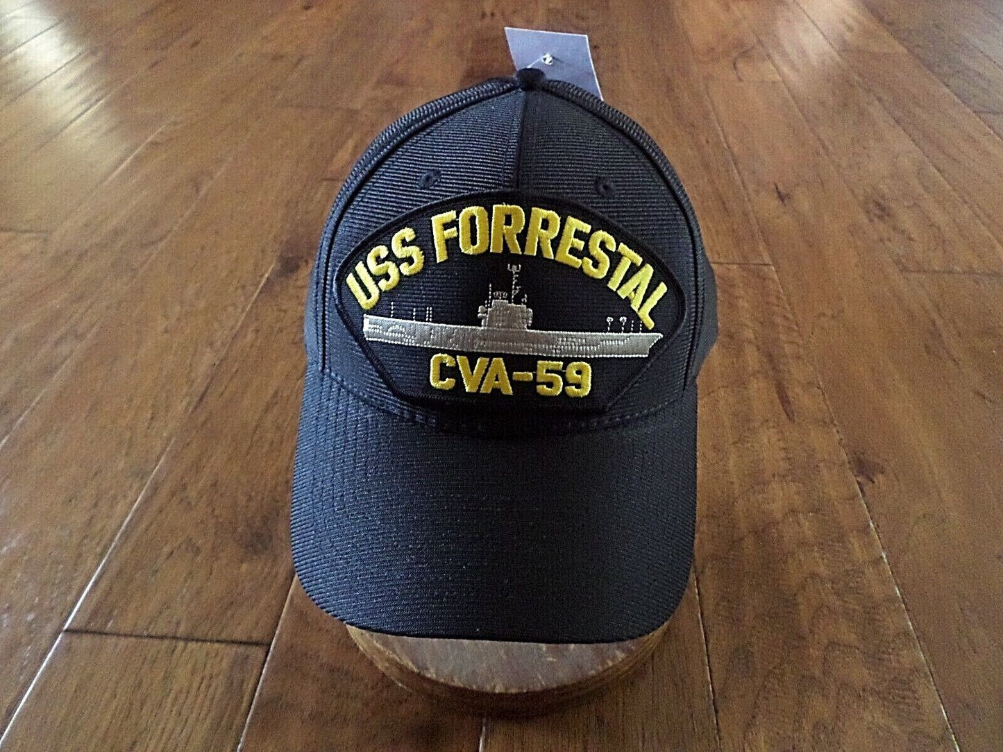 USS FORRESTAL CVA - 59 U.S NAVY SHIP HAT OFFICIAL MILITARY BALL CAP U.S.A MADE