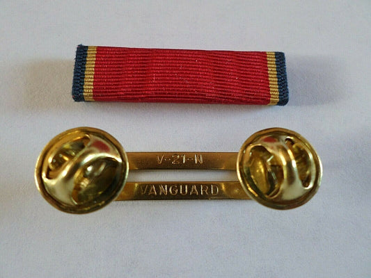 NAVY RESERVE RIBBON WITH BRASS RIBBON HOLDER US MILITARY ISSUE VETERAN