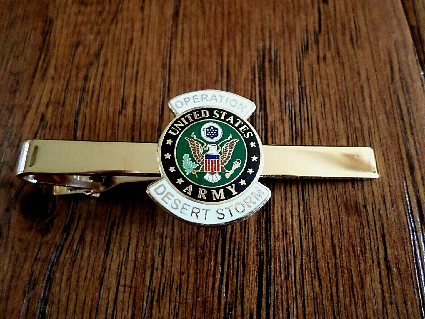 MILITARY ARMY DESERT STORM TIE BAR / TIE TAC & LAPEL HAT PIN GIFT SET USA MADE