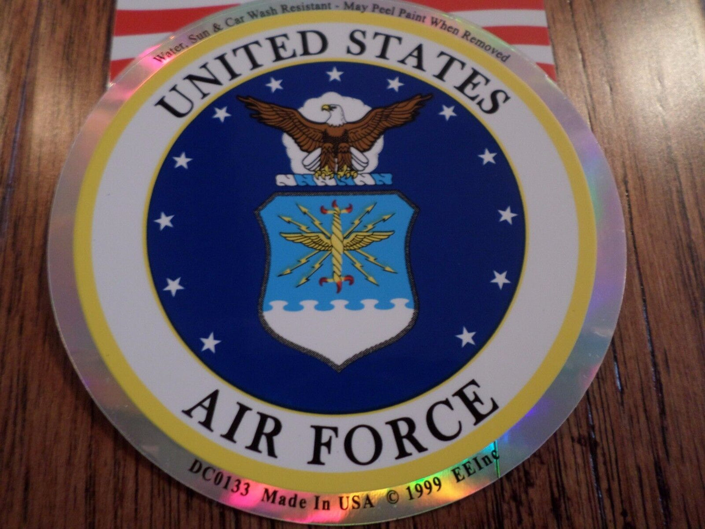 U.S MILITARY AIR FORCE WINDOW DECAL STICKER 3.5 X 3.5 INCHES U.S.A MADE