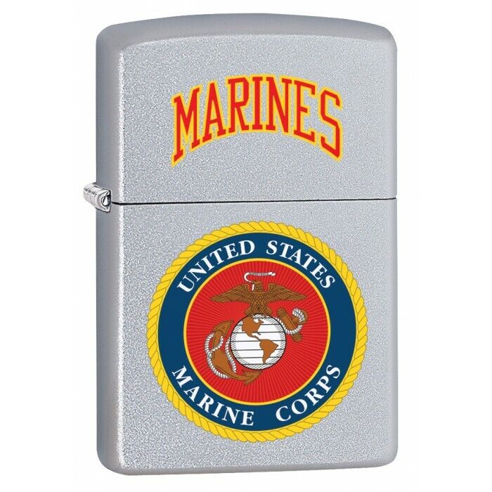 MARINE CORPS CHROME ZIPPO LIGHTER U.S MILITARY USMC EGA U.S.A MADE ZIPPO'S