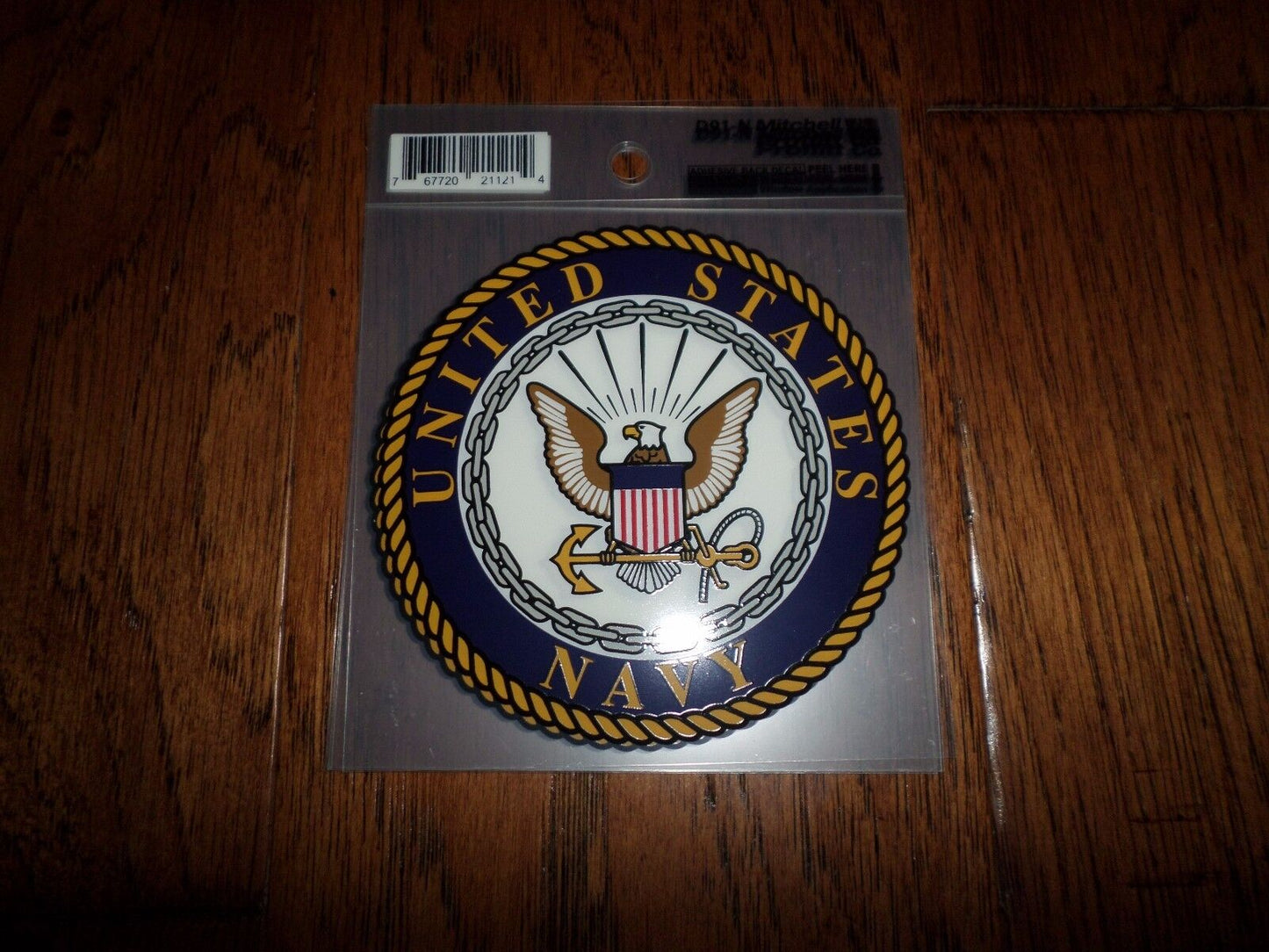 U.S MILITARY NAVY CREST LOGO WINDOW DECAL STICKER 4.25" X 4.25" INCHES ROUND