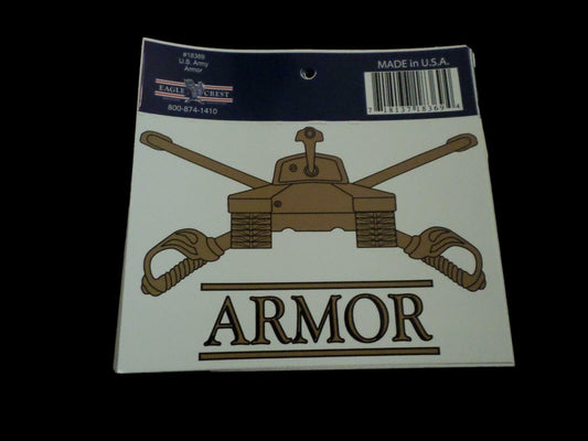 U.S MILITARY ARMY ARMORED WINDOW DECAL BUMPER STICKER U.S ARMOR U.S.A MADE