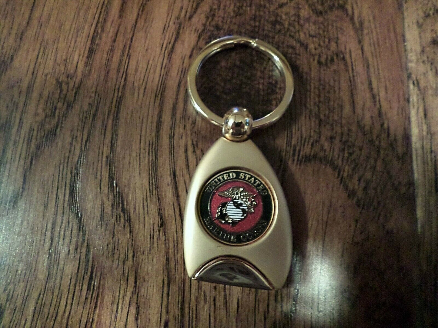 U.S MILITARY MARINE CORPS KEY CHAIN RING USMC EGA GOLD METAL KEY RING