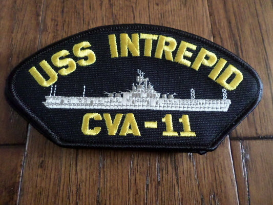 USS INTREPID CVA-11 U.S NAVY CARRIER SHIP HAT PATCH U.S.A MADE HEAT TRANSFER